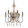 Buy cheap French style wooden chandeliers hanging light for indoor lighting (WH-CI-65) from wholesalers