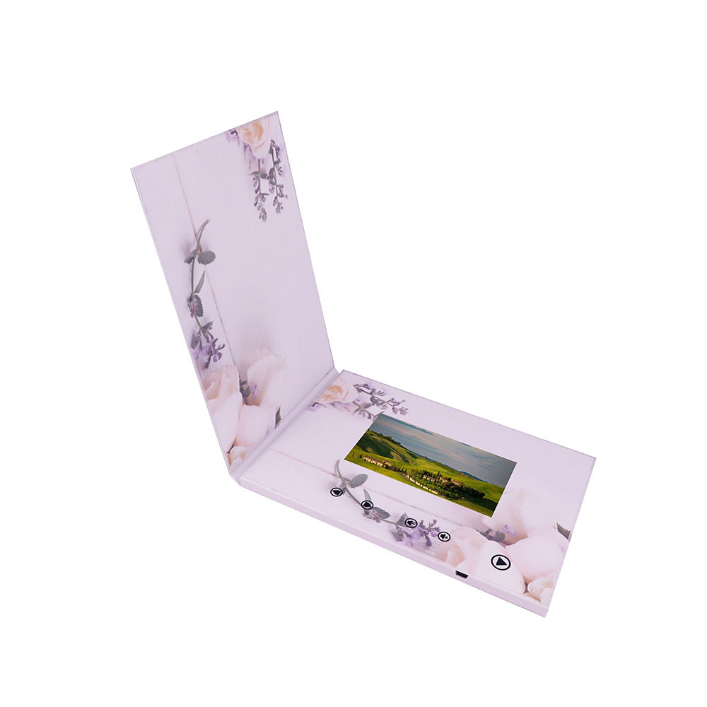 7 inch HD screen wedding video book,LCD video greeting invitation for wedding