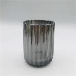 Vertical Stripe Glass Bathroom Accessories Set Glass Soap Dispenser Nickle Ion