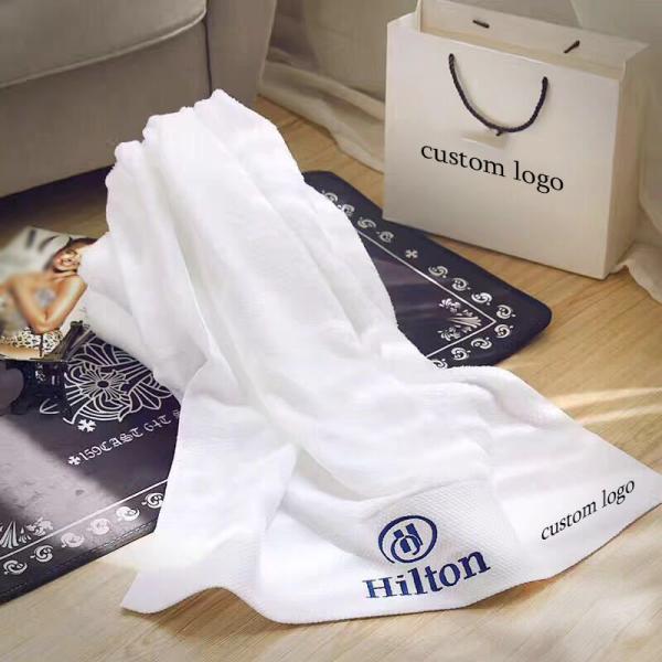 Buy cheap 100% Cotton Fabric Solid Color Custom Logo Bath Towel Set for Luxury Hotel Bathroom from wholesalers
