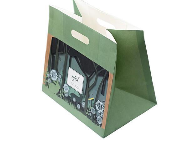Buy cheap Custom Printed Colored Paper Lunch Bags With Die Cutting Handles Factory from wholesalers
