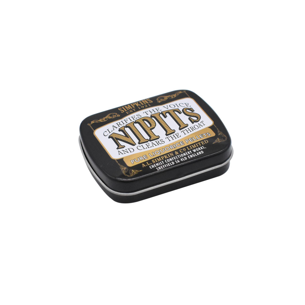 Small Tin Box with Hinged Lid Mini Tin Containers Pepermint Metal Tins