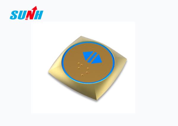 Buy cheap Customized Size Square Lift Elevator Parts Elevator Push Button Yellow Color from wholesalers