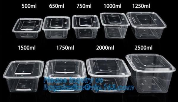Microwave lunch bento box Eco-friendly 700ml disposable plastic pp food storage