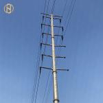 Galvanized Steel Transmission Pole 12.2m 69KV Well Finished Galvanization