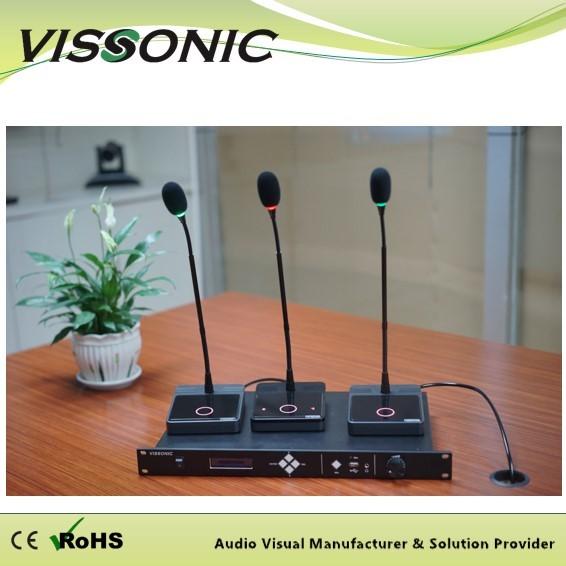 Buy cheap ABS Desktop Conference Microphone Vissonic CAT5 Wired Digital Basic Unit Heart Type Capacitance from wholesalers