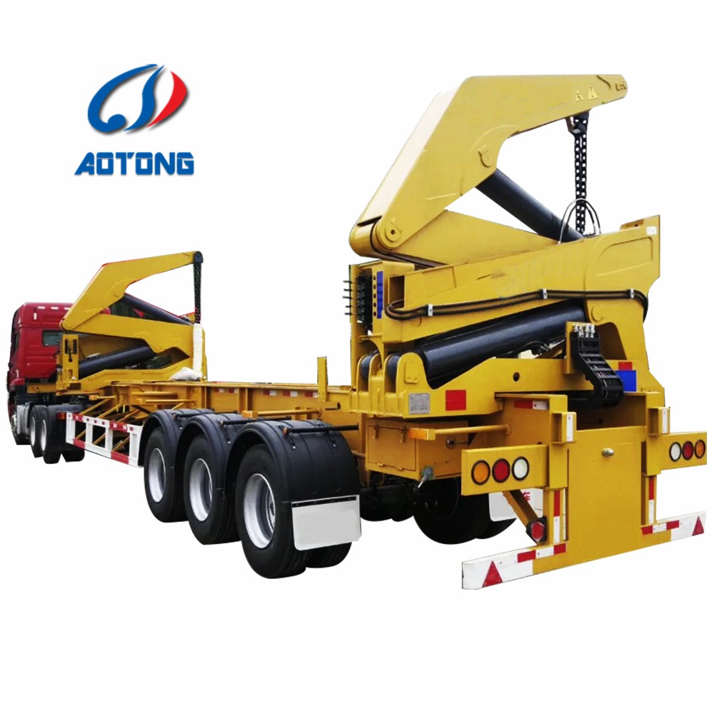 45ft 3 Axles Shipping Container Flat Bed Semi Trailer for Dual Container Transport