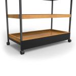 Stores Point Of Sales Displays Wooden Tray Salad Display Stand With Wheels