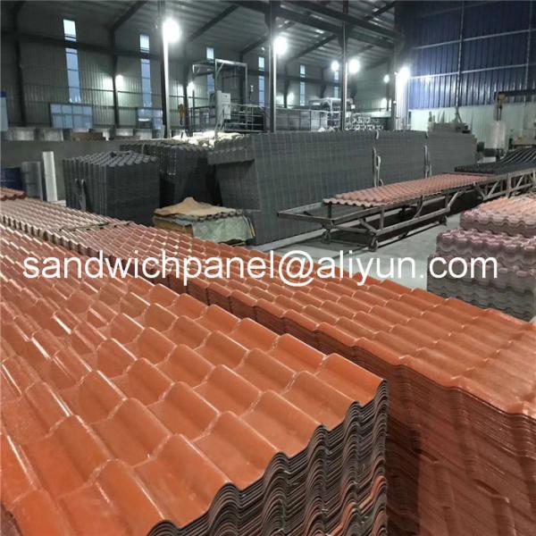 Buy cheap 960mm orange color luxury ASA glazed roof tile with 2.8mm for residential area from wholesalers
