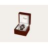 Buy cheap Lockable Hinged Watch Box with Glossy Black Wooden Box Inside White Soft PU Leather from wholesalers