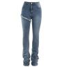 Buy cheap Small Quantity Garment Manufacturer Women'S Detachable Jeans Summer High Waist Slim Straight Leg Trousers from wholesalers