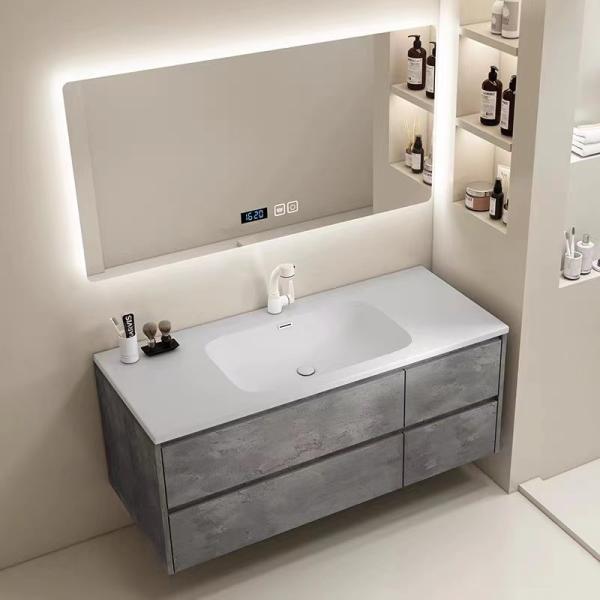Buy cheap Modern Bathroom Vanity Cabinet Set Stone Slate Basin Customized Size from wholesalers