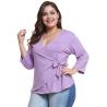 Buy cheap Custom Made V Neck Plus Size Ladies Shirts Long Sleeve Ruffles Decoration from wholesalers