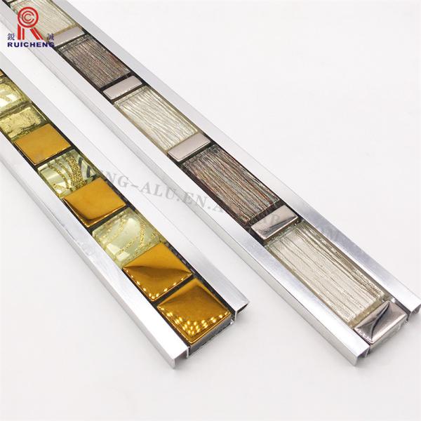 Buy cheap Metallic Porcelain Listello Tile , Edges Protection Mosaic Backsplash Trim from wholesalers