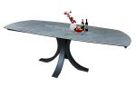 2.1 Meter Horsebelly Modern Extension Table Black Stylish Legs Ceramic Table Top