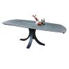 Buy cheap 2.1 Meter Horsebelly Modern Extension Table Black Stylish Legs Ceramic Table Top from wholesalers