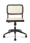 22'' PP Home Executive Lounge Chair Rattan Swivel Office Chair 70cm Back 360