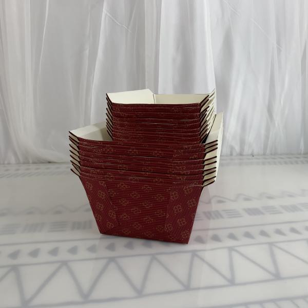 Buy cheap Natural Disposable Rectangular Kraft Paper Loaf Pans Molds Red Flower from wholesalers