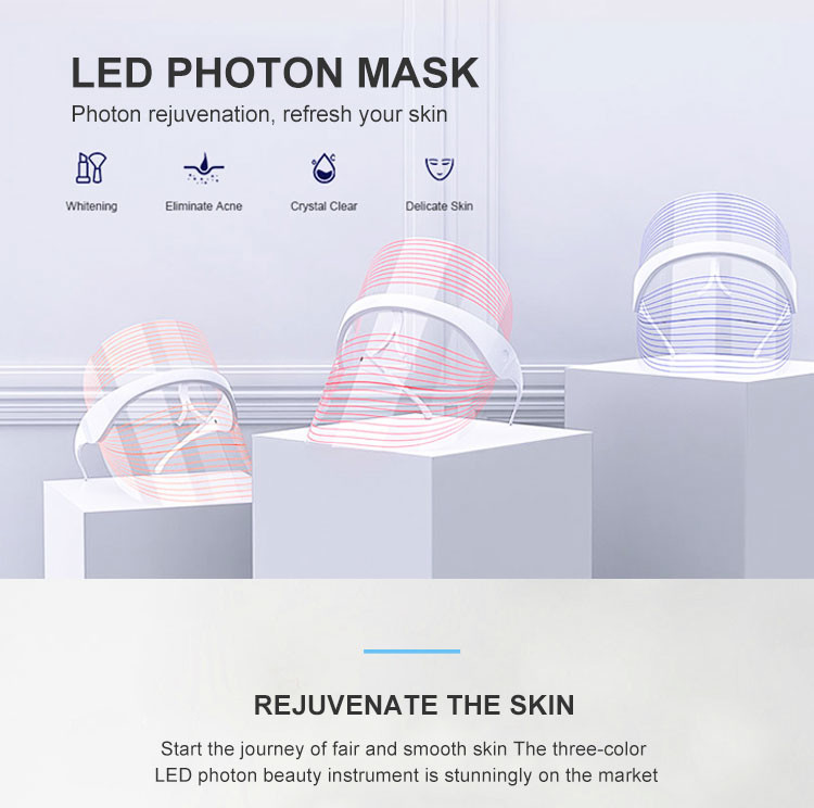 3 In 1 LED Therapy Mask Face Lifting Beauty Machine 610nm Yellow Light