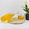 Buy cheap 500ml Clear Flat Round Empty Whiskey Spirit Tequila Vodka Brandy Glass with Stopper from wholesalers