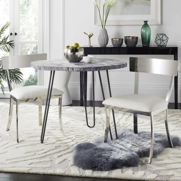 Buy cheap Factory price silver stackable dining chair stainless steel frame square back armless chair from wholesalers