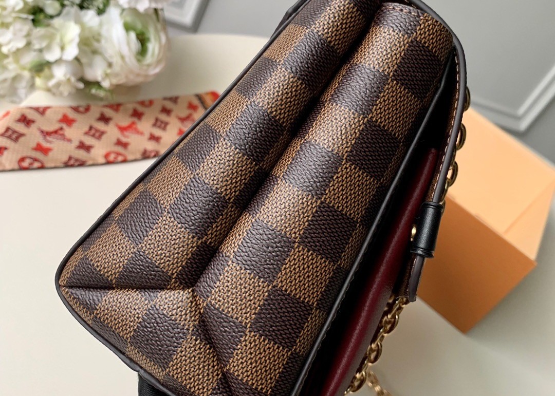 M40108 M40109 M401130 M40312 Damier Ebene Carvas And Soft Cowhide With Unique Design Chain Cross-Body Bag