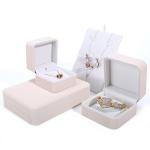 Custom Luxury Necklace Packaging Box with White PU Leather and Velvet Lining