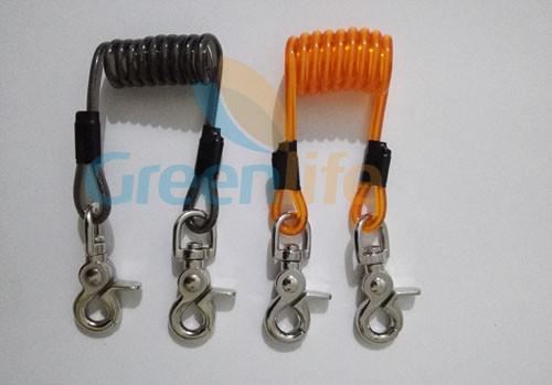 High Quality Short Coiled Tool Lanyard w/Heavy Duty Snap Hooks Steel/Plastic