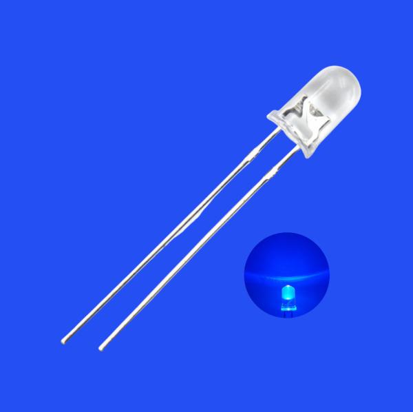 5mm Blue Color 460-470nm 500-1000mcd Round Clear Lens Candle Flickering Flashing