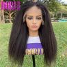 Buy cheap Untreated Kinky Straight Human Hair Lace Frontal Wigs Pre-Plucked from wholesalers