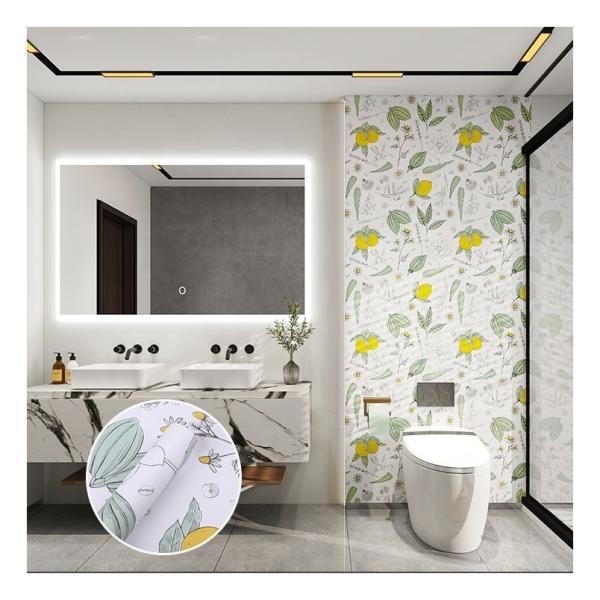 Flower Design Self-adhesive Vinyl Wallpaper for Waterproof Bathroom Interior
