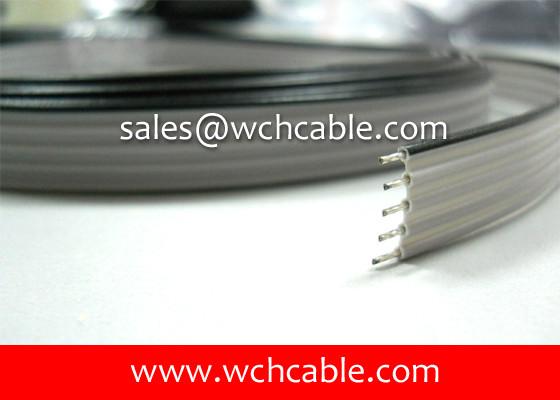 XLPE Flat Ribbon Cable UL21016 #28AWG 64Pins 0.90mm Pitch Tinned Stranded Copper