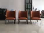 Giorgetti Arflex Hug Armchair / Small Brown Leather High Back Armchair