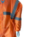 VASTPROTECT-604 Disposable Orange Safety Reflective Tape SMS 56GSM PPE Coveralls