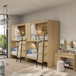 Hostel-Ready Fully Enclosed Modern Apartment Wooden Bunk Beds and Steel Foot