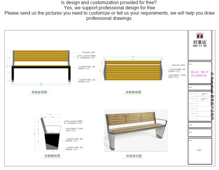 Commercial EN 840 Certificate Cast Iron And Wood Garden Bench