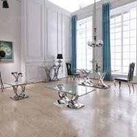 Buy cheap High Gloss 0.216cbm SS Coffee Table 12mm Tempered Glass Center Table product