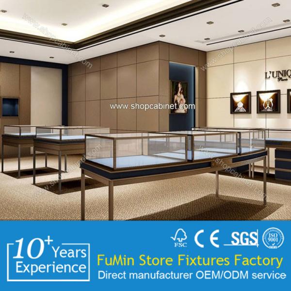 Buy cheap gold modern famous jewelry showcase for shop 2015 from wholesalers