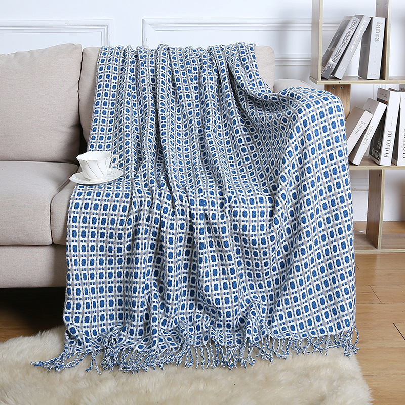 Stylish and Breathable Plain Style Knitted Blanket for Summer Office or Home Nap
