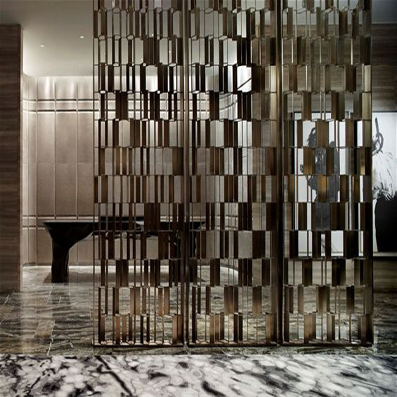 Metal screen golden color shinny reflective screen partition panel for wall dividers or door parititons