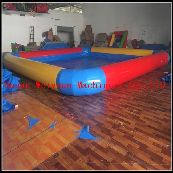 Buy cheap PVC 0.9 yellow and red color inflatable swimming pool large inflatable pool for sale from wholesalers
