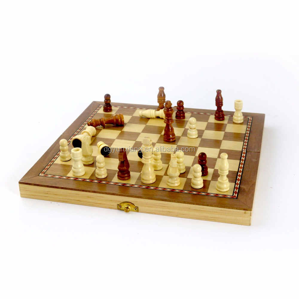 New Folding Chess Board Wooden Chess Sets 3" Chess Pieces