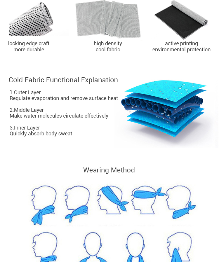OEM ODM Instant Cooling Custom Gym Towel Odor Resistant Plain Dyed Rapid Cooling