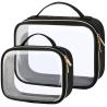 Buy cheap Custom Small Neoprene Transparent Standup Travel Storage Makeup Bag Pvc Clear Toiletry Cosmetic Black Bag from wholesalers