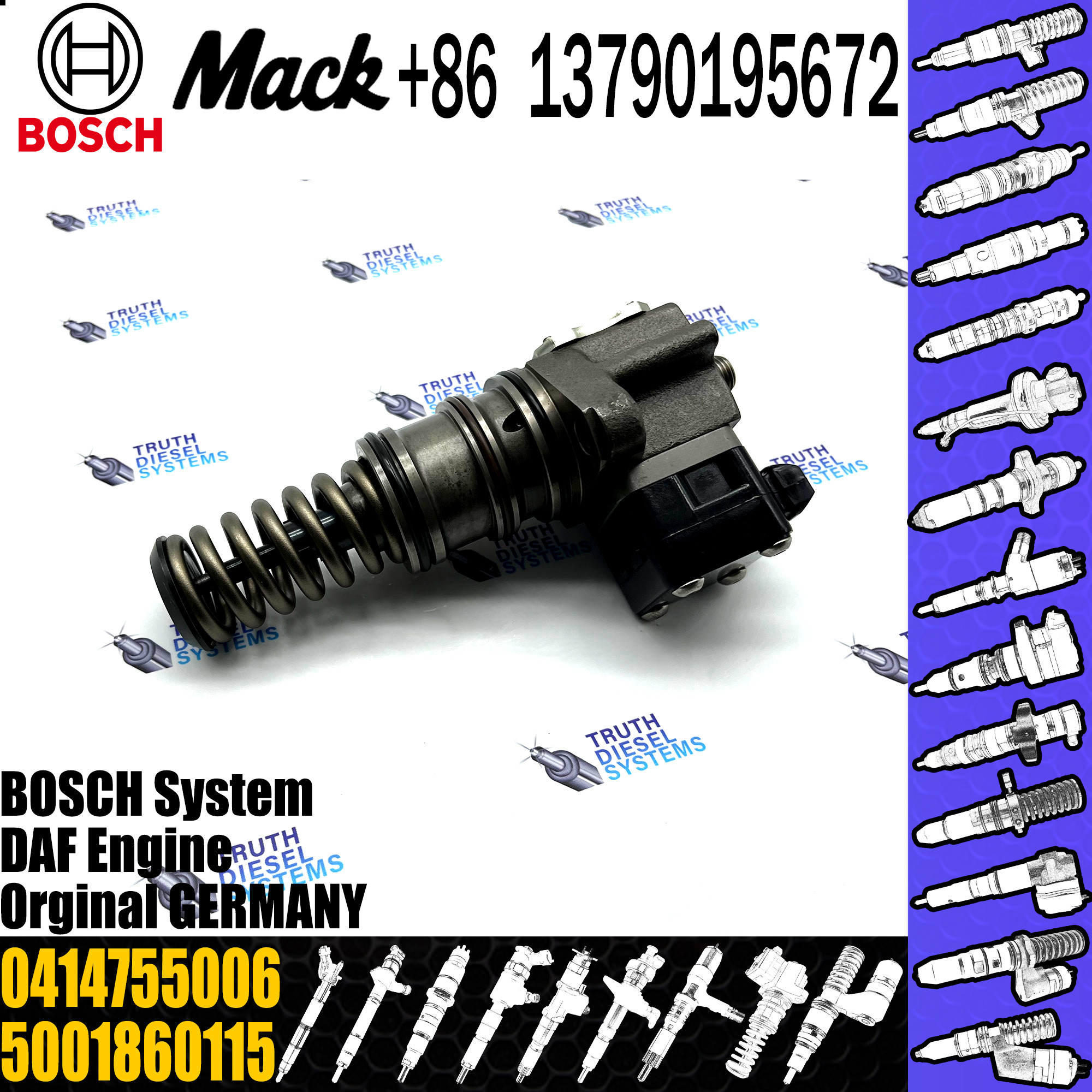 BOSCH Diesel fuel Unit pump assembly 5001860115 0414755006 2112707 0414755007 for truck Engine