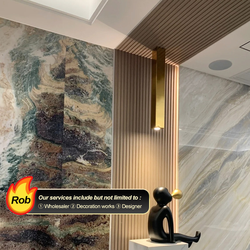 Modern High Gloss Marble Sheet Panel Luxury Wall Decoration Bamboo Crystal Board