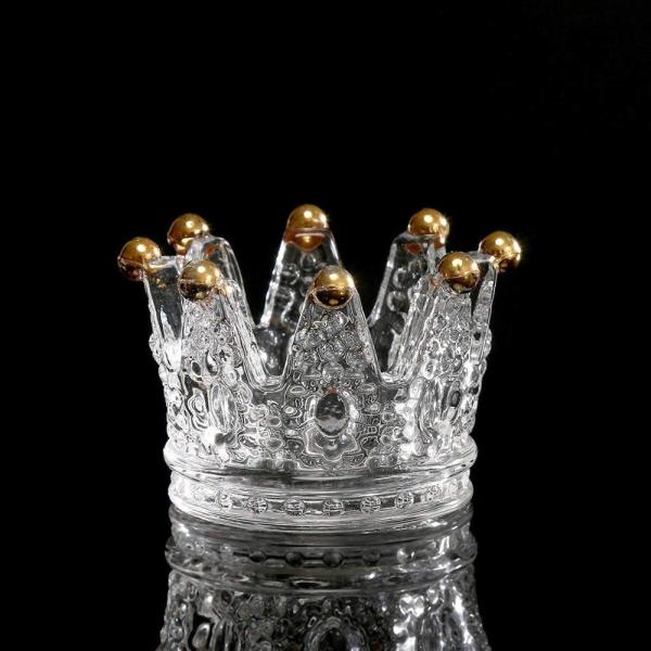 Buy cheap Classic Crown Clear Glass Candle Holders from wholesalers