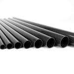 3K Glossy Twill Surface Carbon Fiber Pipes / Tubes / Tubing Customized High