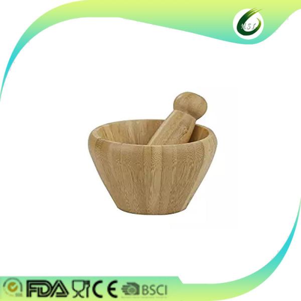 Buy cheap Home Basics Mortar And Pestle Bamboo Kitchen Supplies Easy Cleaning from wholesalers