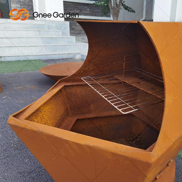 Buy cheap Outdoor Corten Steel Metal Fire Pit Barbecue Grill Bbq Brazier Grill from wholesalers